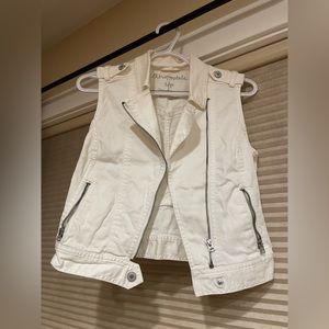 White jean vest